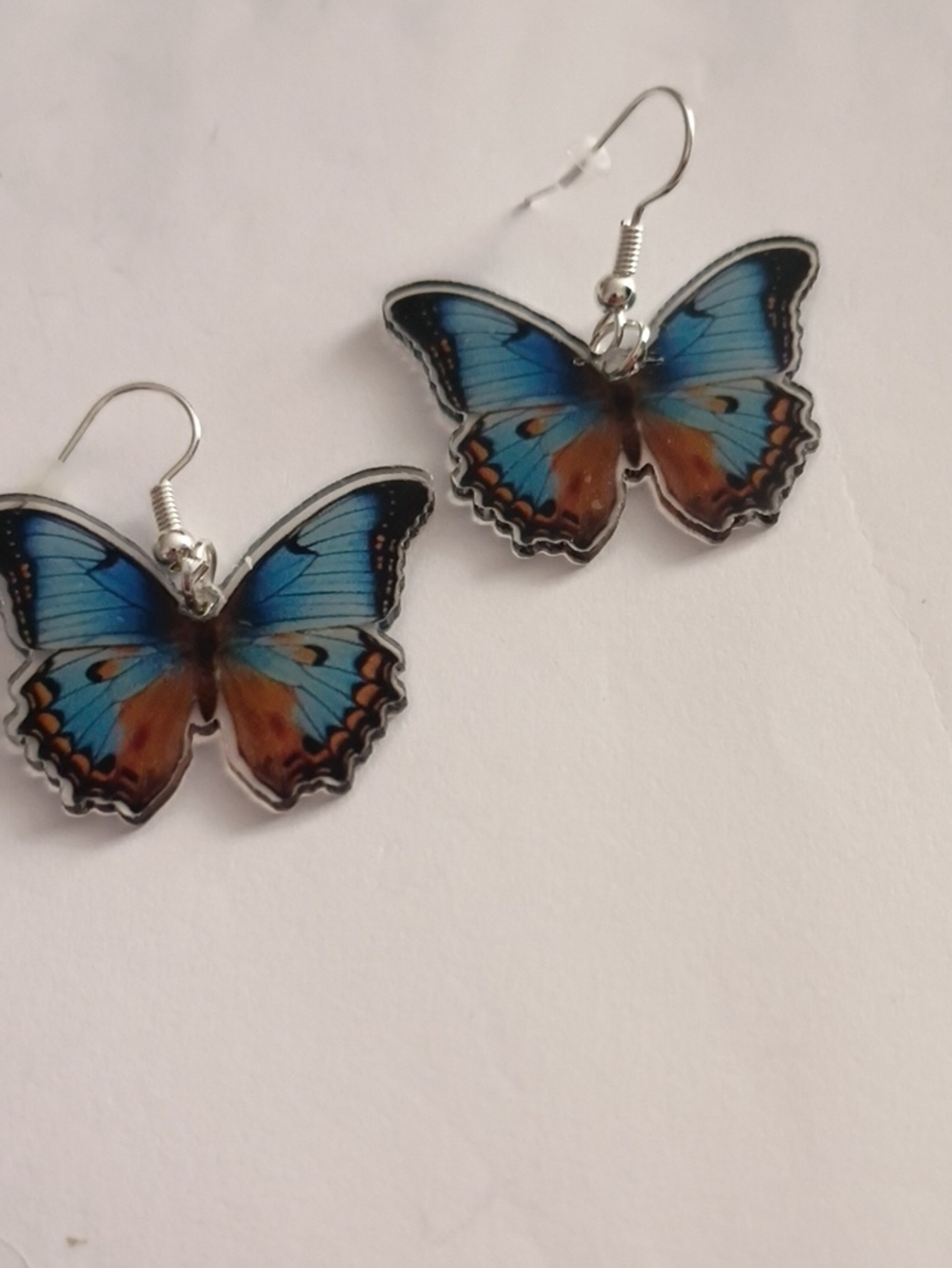 Blue and Brown Butterfly Dangle Earrings - Elegant Women’s Jewelry